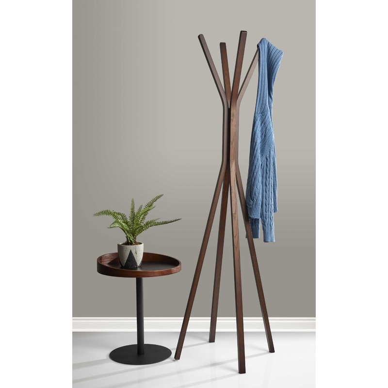 Walnut  Coat Rack By Homeroots