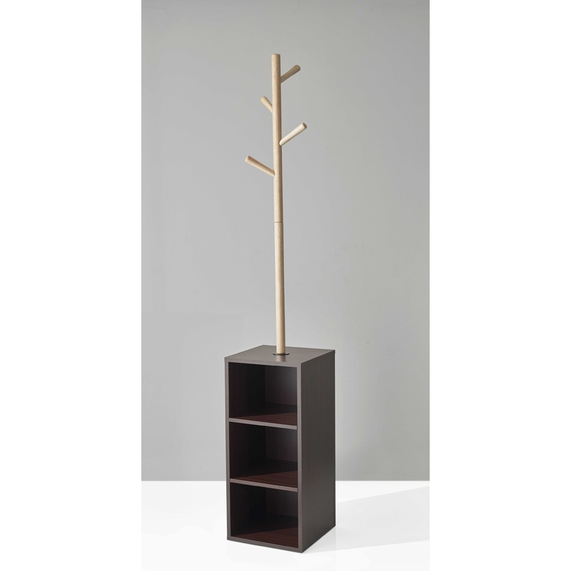 Walnut Walnut Storage Coat Rack By Homeroots