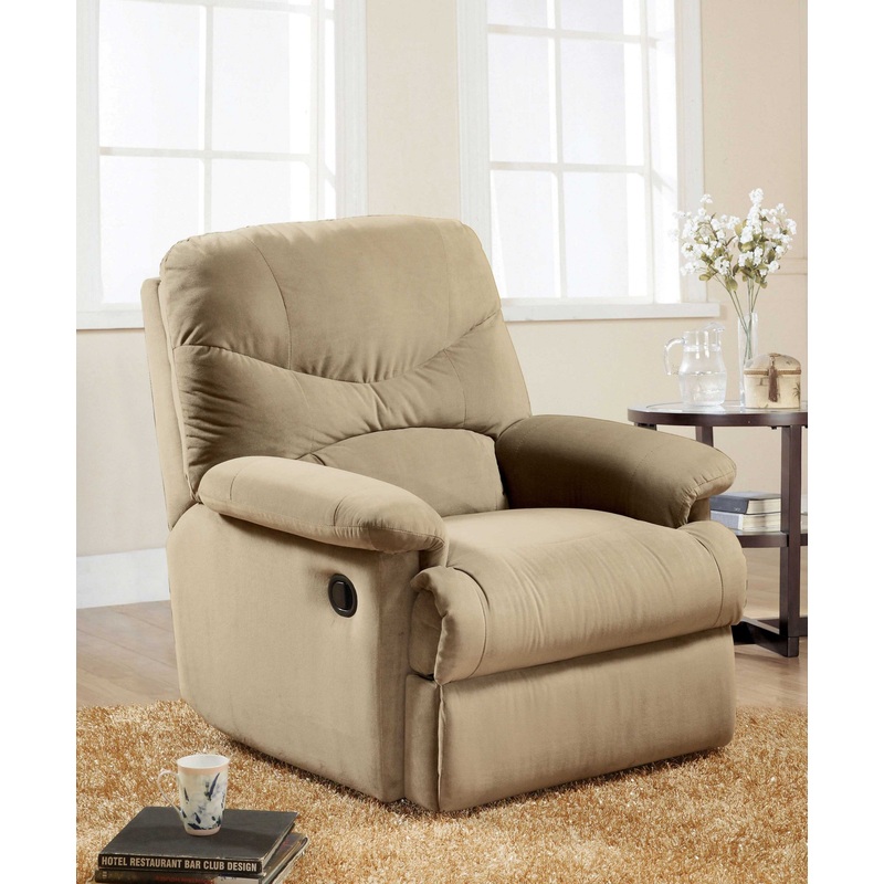 Beige Microfiber Recliner (Motion) By Homeroots