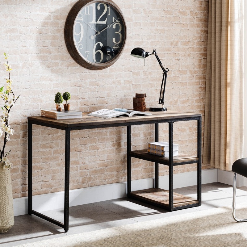 Black Reclaimed Wood Writing Desk By Homeroots