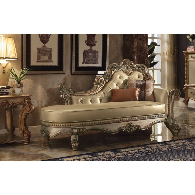 Bone Polyurethane Chaise & Pillows By Homeroots
