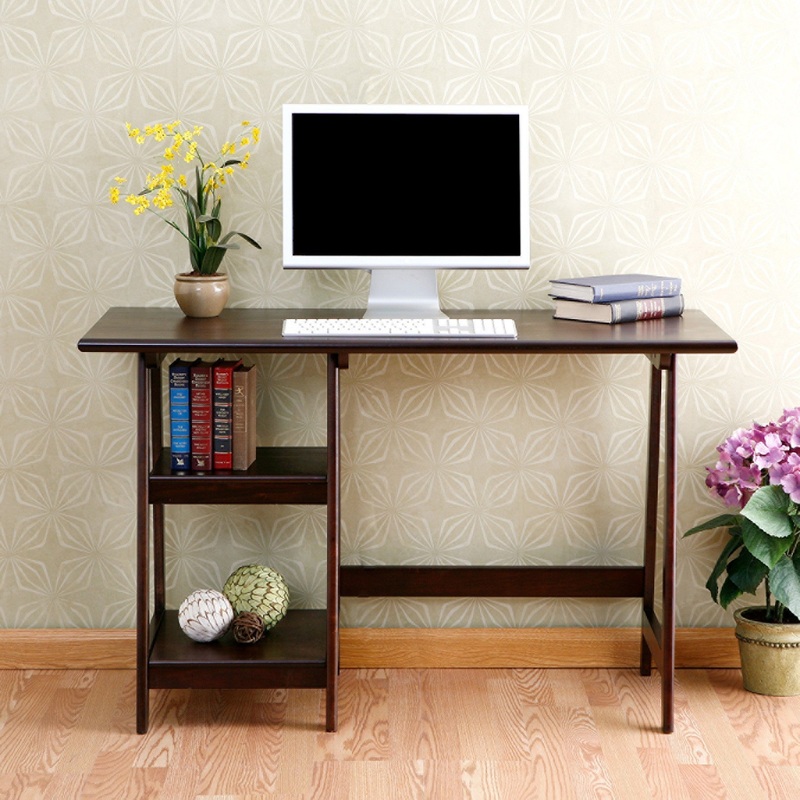 Espresso Sawhorse Desk By Homeroots