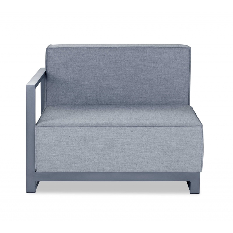 Gray Acrylic Modular Left Arm Chair By Homeroots