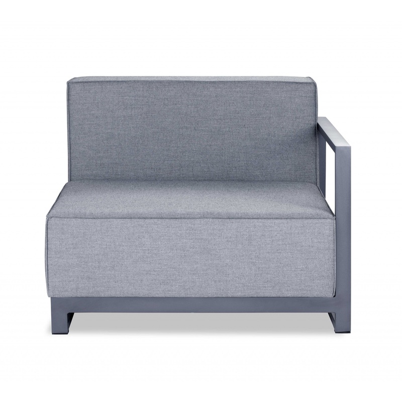 Gray Acrylic Modular Right Arm Chair By Homeroots