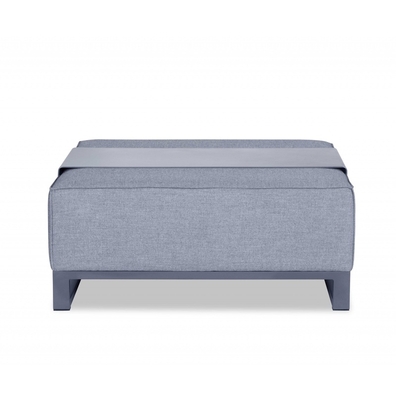 Gray Acrylic Ottoman By Homeroots