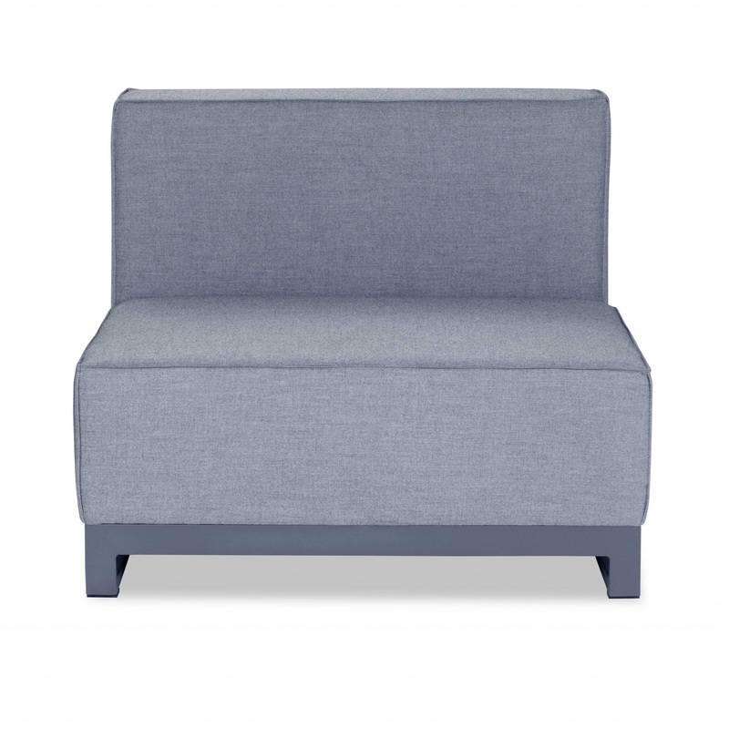 Gray Aluminum Modular Armless Chair By Homeroots