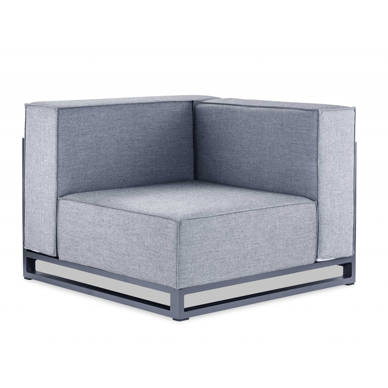 Gray Aluminum Modular Armless Corner By Homeroots
