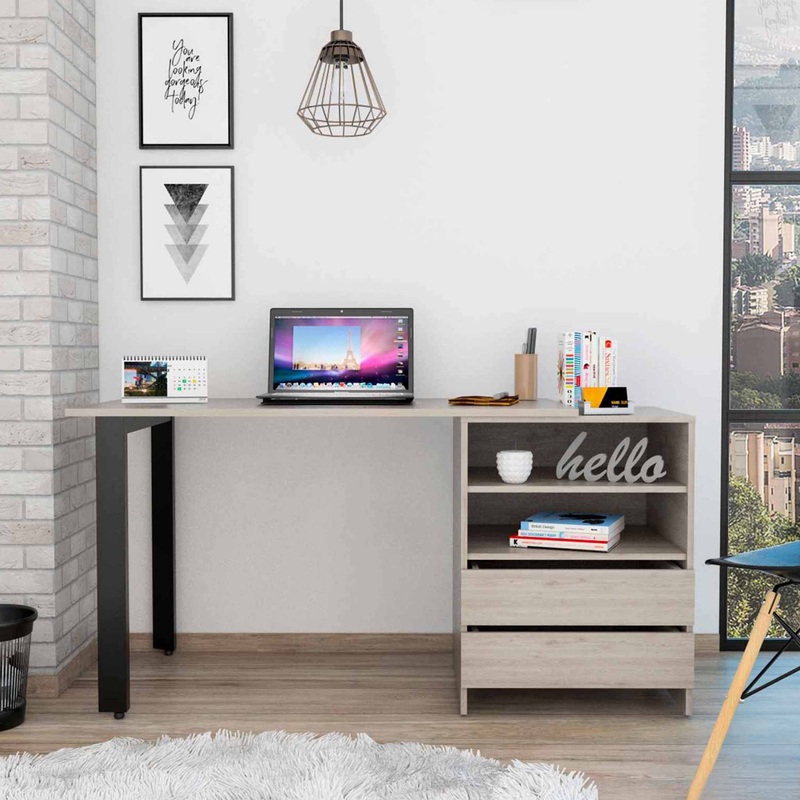 Light Gray Computer Desk By Homeroots - 403821