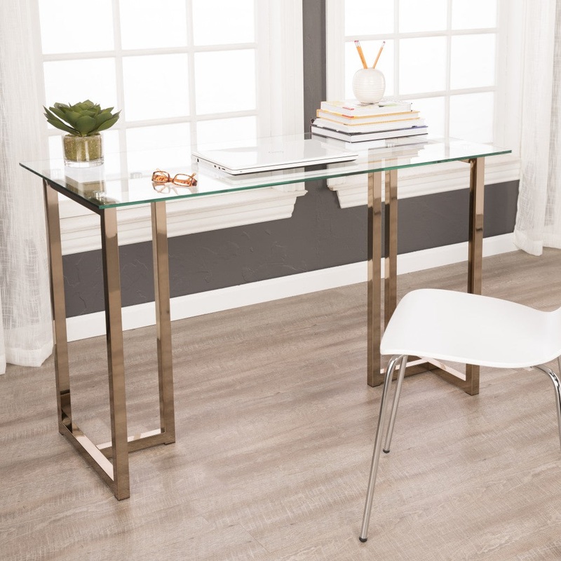 Modern Champagne Writing Desk By Homeroots