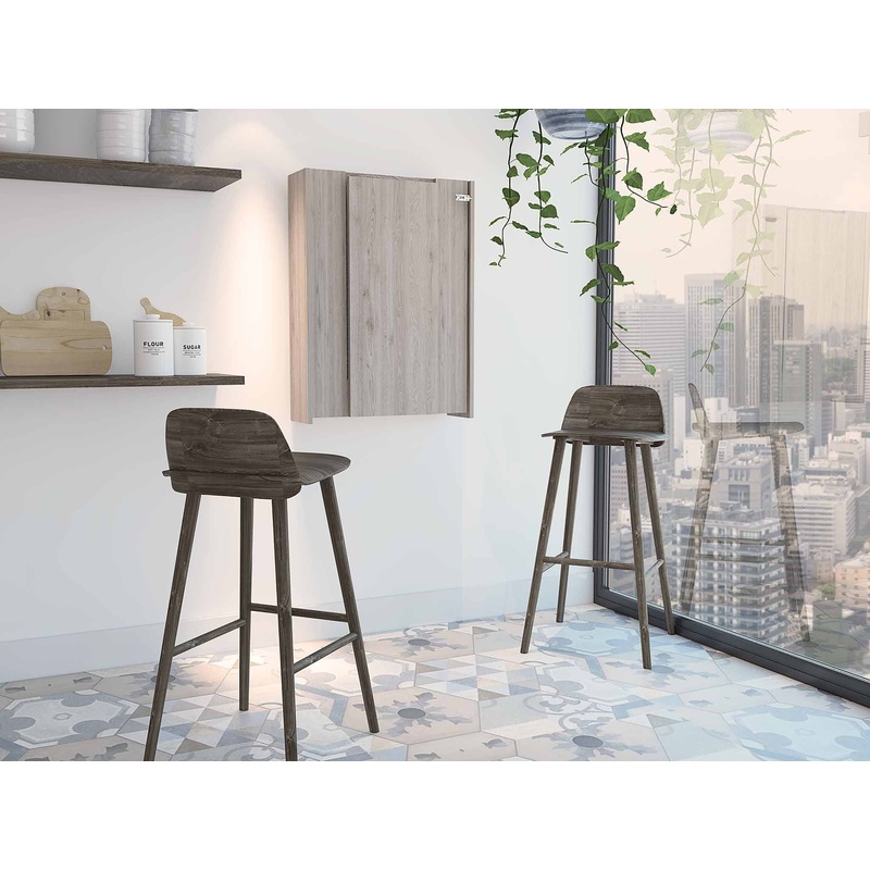 Modern Gray Retractable Desk or Bar Cabinet By Homeroots