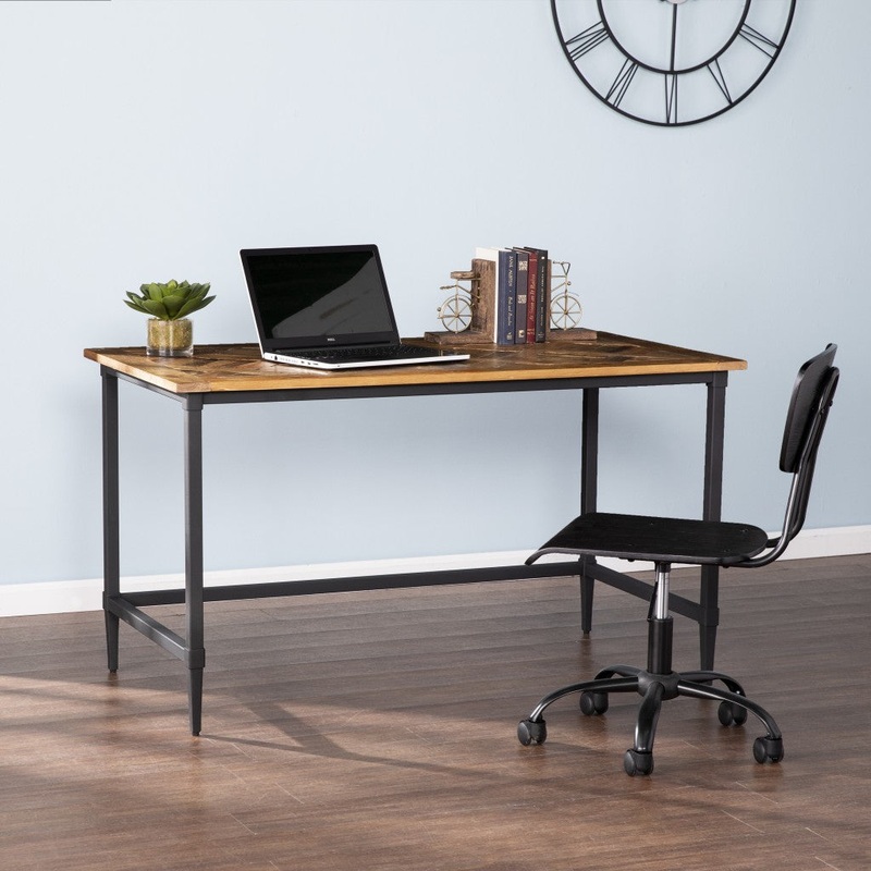 Natural Brown Reclaimed Wood Desk By Homeroots