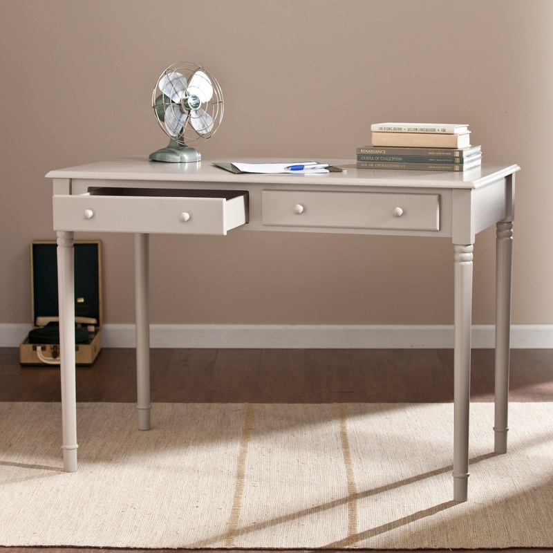 Warm Gray Writing Desk By Homeroots