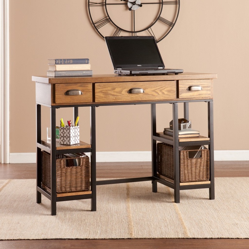 Weathered Gray Home Office Desk By Homeroots