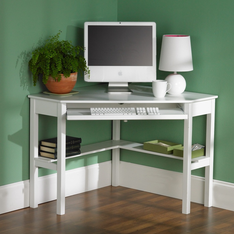 White Corner Computer Desk By Homeroots