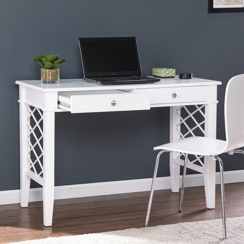 White Writing Desk By Homeroots