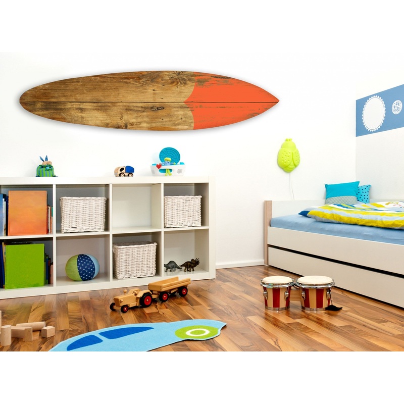 Wood Brown Surf On Surfboard Wall Art By Homeroots