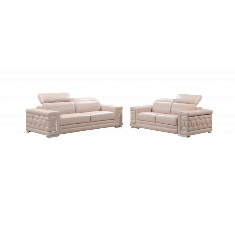 Beige Sofa Love By Homeroots - 366253