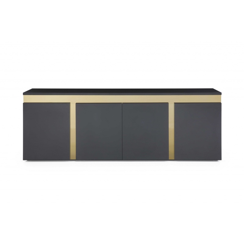 Black Stainless Steel Buffet By Homeroots