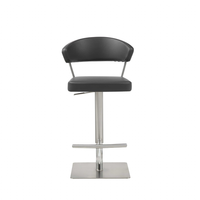 Black Upholstered Back and Seat Bar Stool By Homeroots