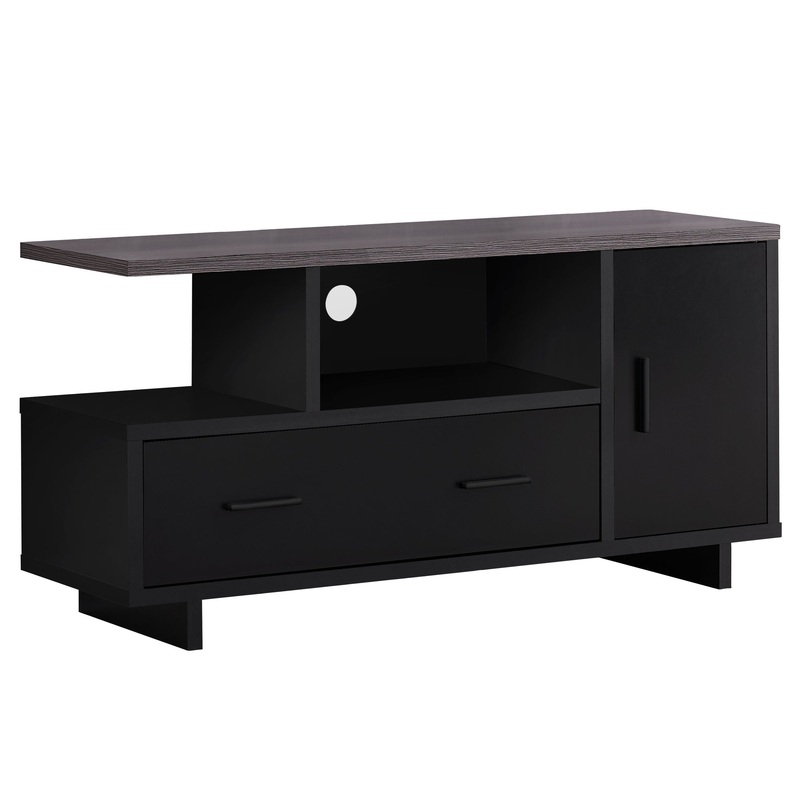 BlackGrey Top With Storage Tv Stand By Homeroots