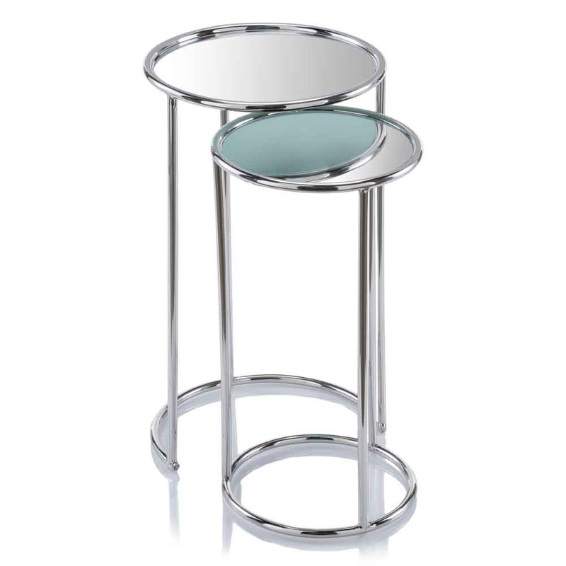 Buffed Nested Mirror Tables Set of 2 By Homeroots