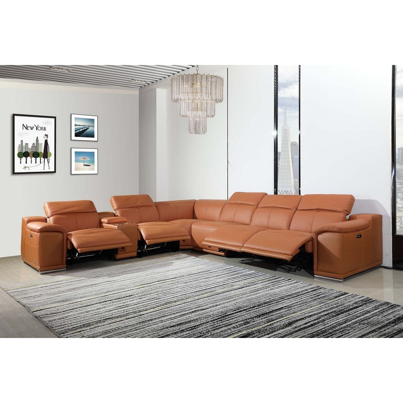 Camel Power Reclining 7PC Sectional By Homeroots - 366353