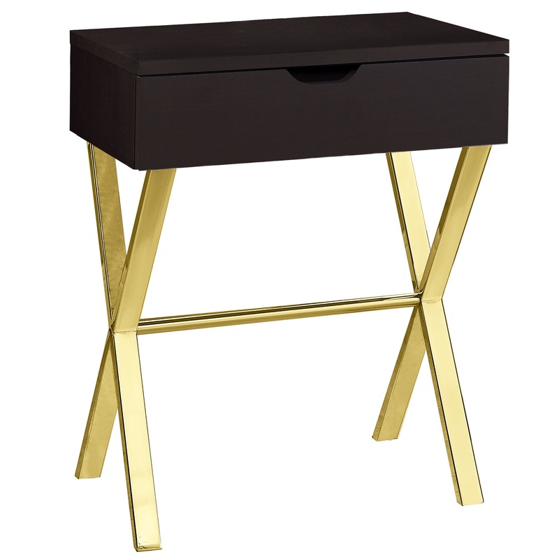 CappuccinoGold Metal Accent Table By Homeroots - 355746