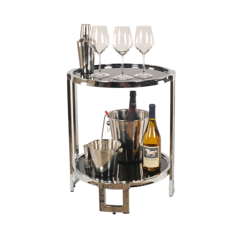 Chrome Round End Table By Homeroots