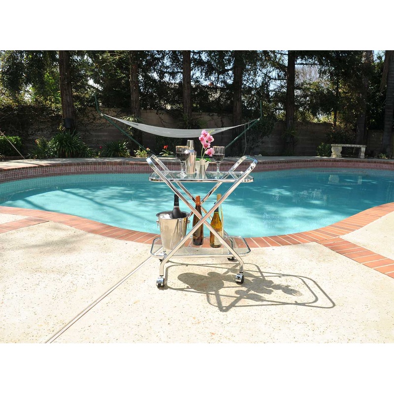 Chrome XShape Bar Cart By Homeroots
