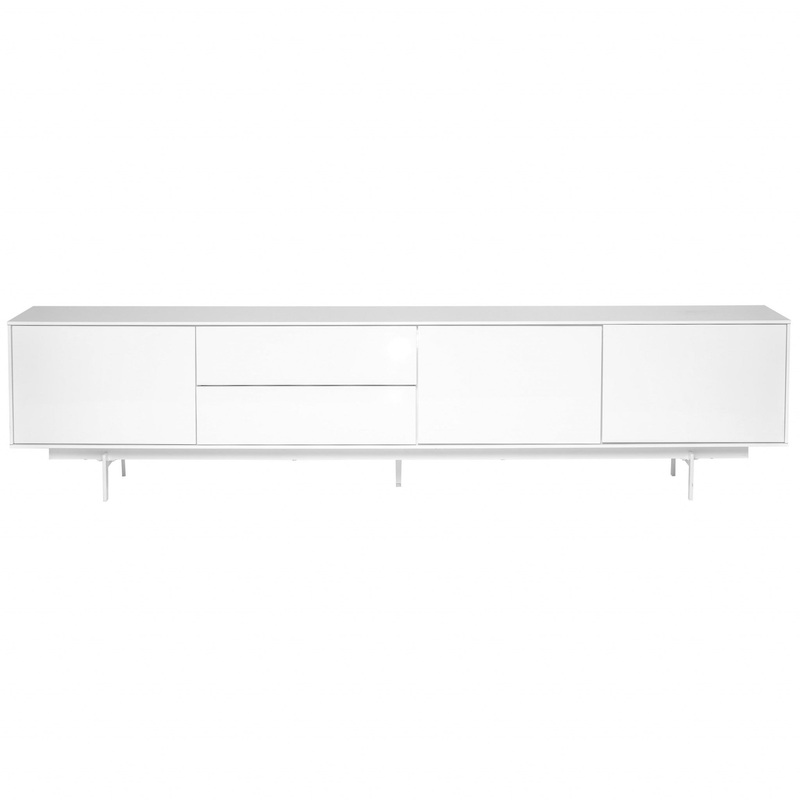Crisp High Gloss White Lacquer Media TV Stand By Homeroots