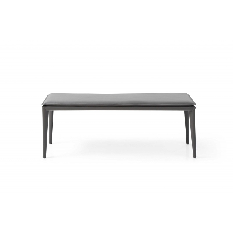 Dark Grey FauLeather Bench By Homeroots