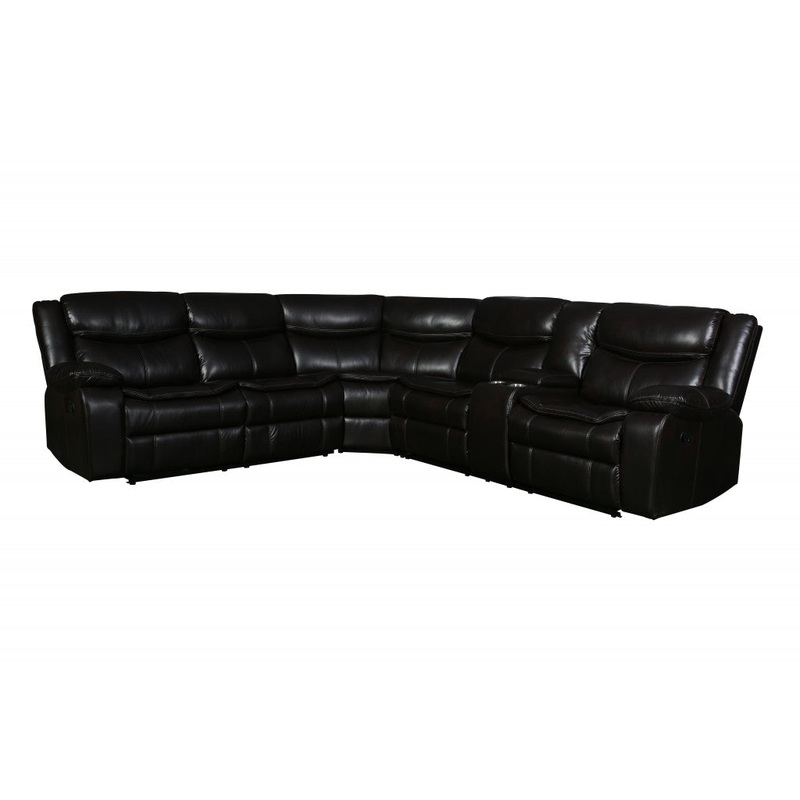 Espresso Brown Faux Leather Reclining Sectional Sofa By Homeroots