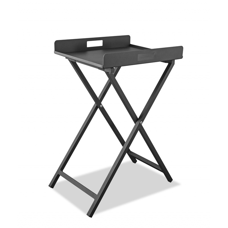 Gray Aluminum Indoor Outdoor Tray Table By Homeroots