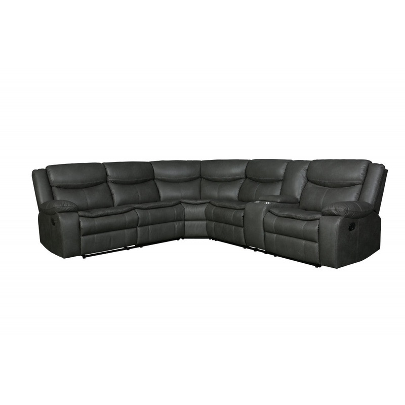 Gray Reclining Sectional By Homeroots