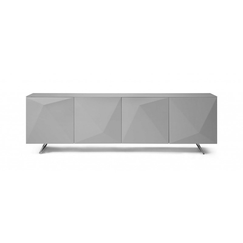 Grey Glass Buffet By Homeroots