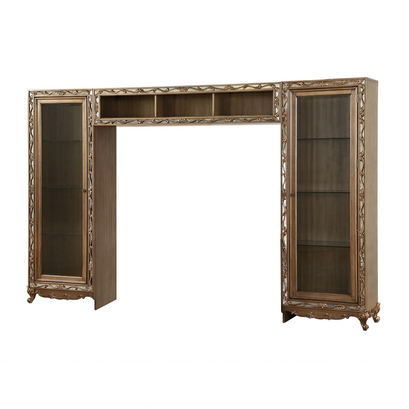 Ornate Antique Gold Finish Entertainment Center By Homeroots