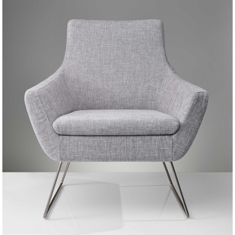 Pale Grey Upholstered Armchair By Homeroots