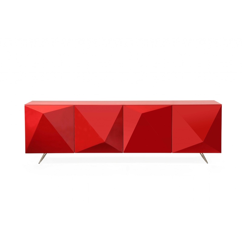 Red Metal Buffet By Homeroots