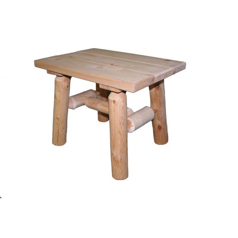 Rustic and Natural Wood End or Side Table By Homeroots