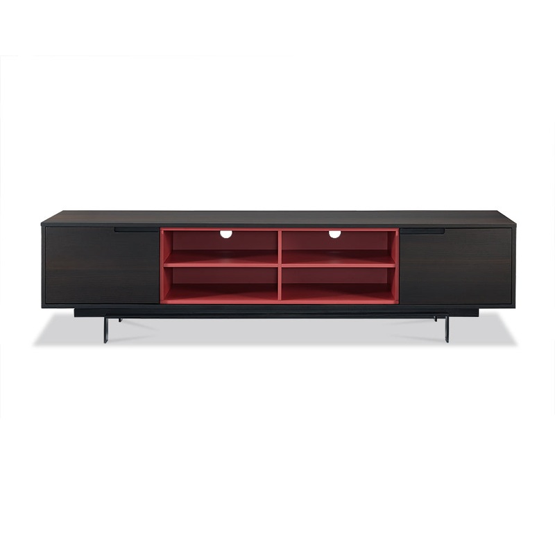 Smoke Oak Veneer TV Unit By Homeroots