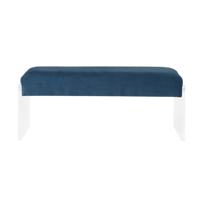 Teal Clear Acrylic Upholstery Bench By Homeroots