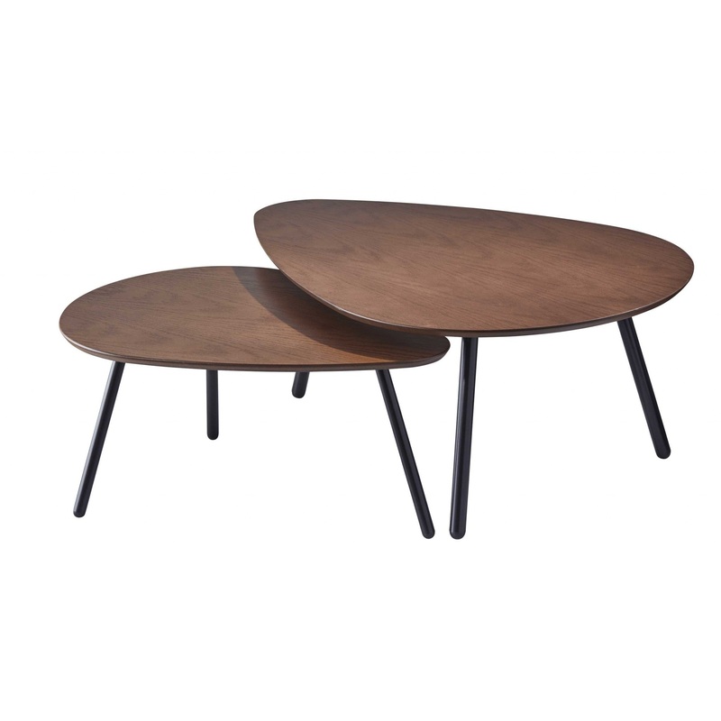Walnut Nesting Coffee Table By Homeroots