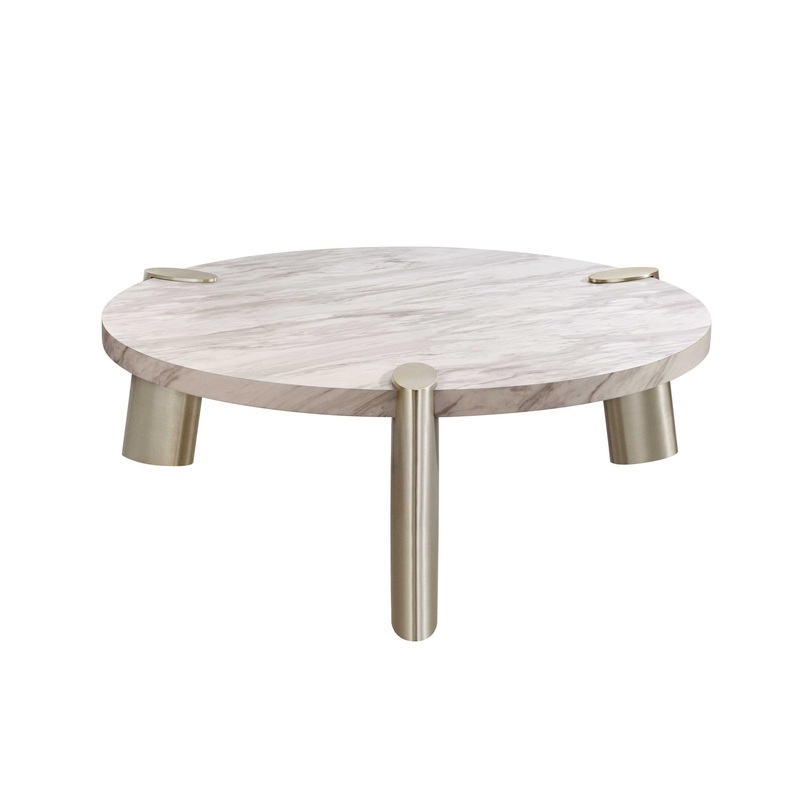 White Marble Coffee Table By Homeroots - 372310