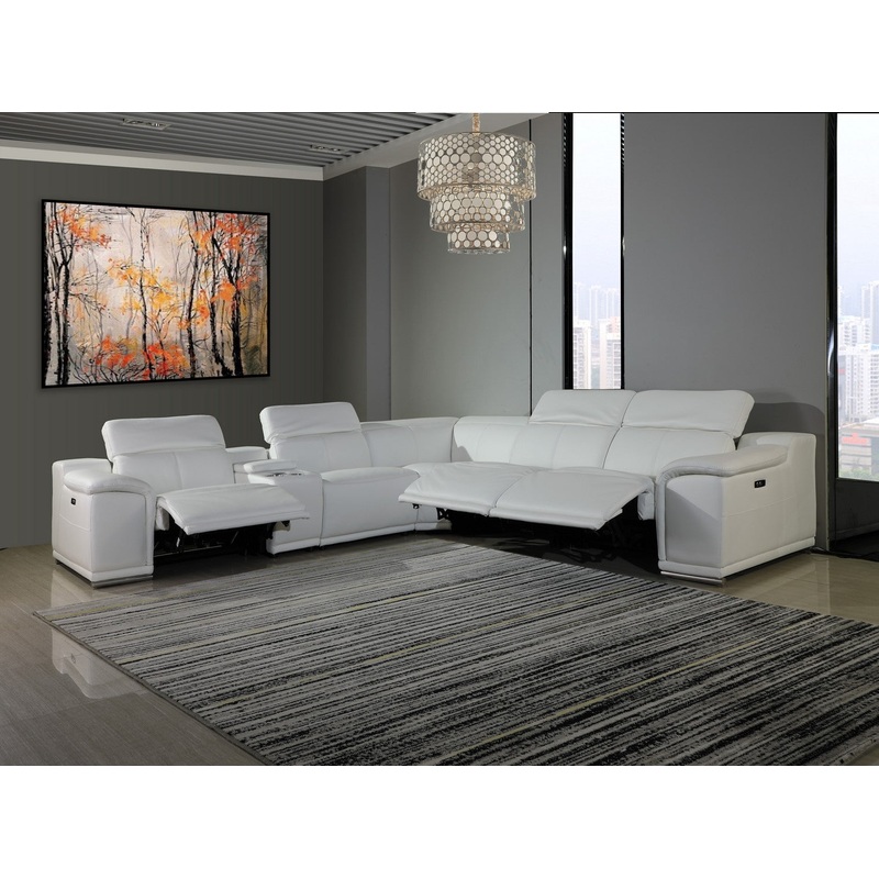 White Power Reclining 6 PC Sectional By Homeroots