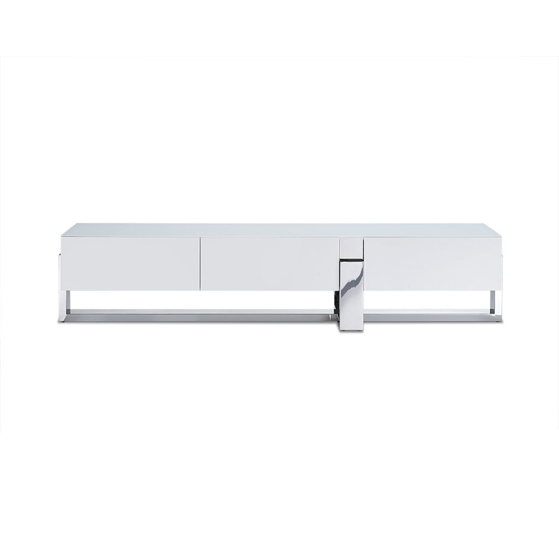 White Stainless Steel TV Unit By Homeroots