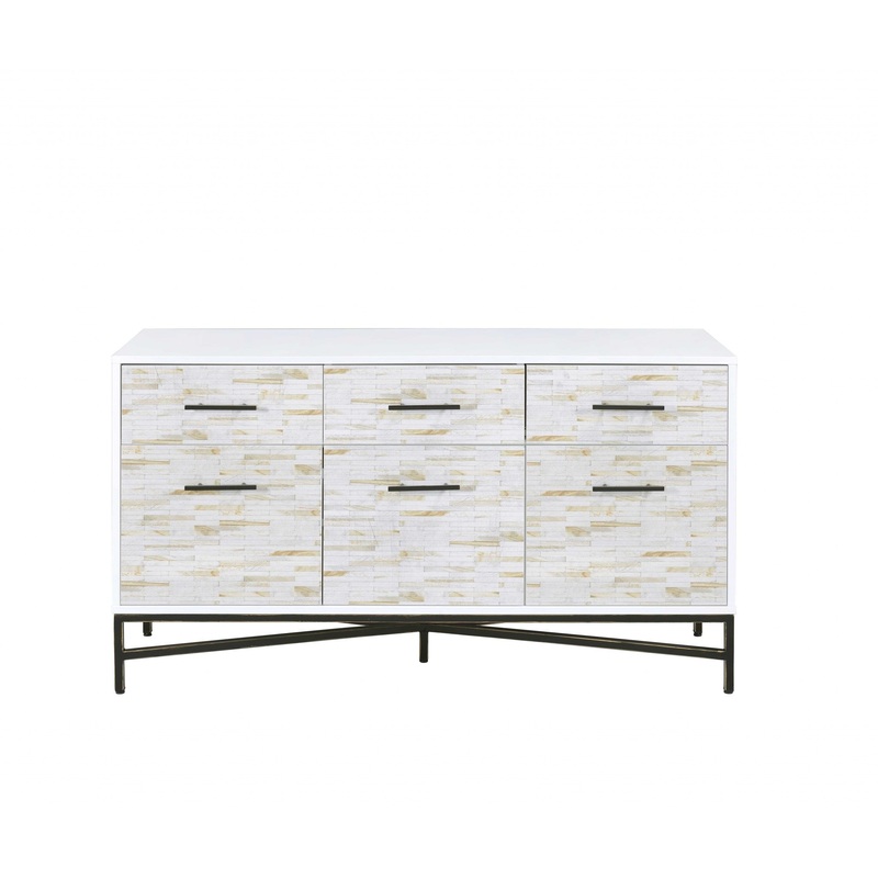 White Weathered Wood Pattern Metal Console Table By Homeroots