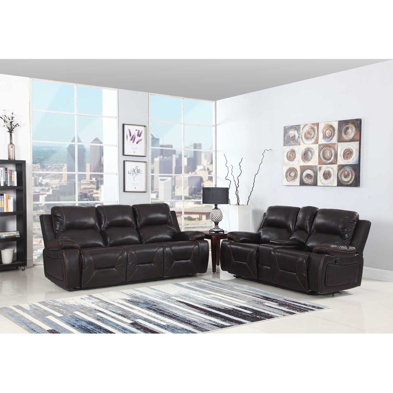 89" X 40" X 40" Modern Brown Leather Sofa And Loveseat By Homeroots