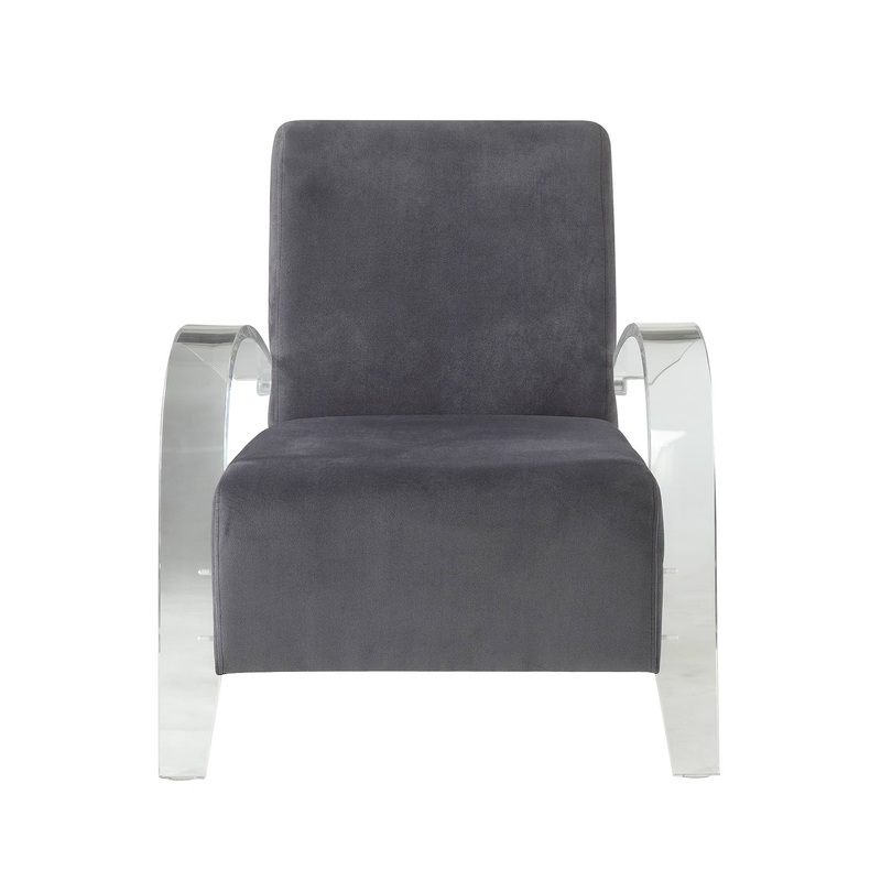 Charcoal Clear Acrylic Upholstery Acrylic Accent Chair By Homeroots