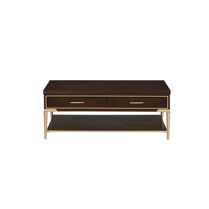 Cherry Metal Wood Coffee Table By Homeroots