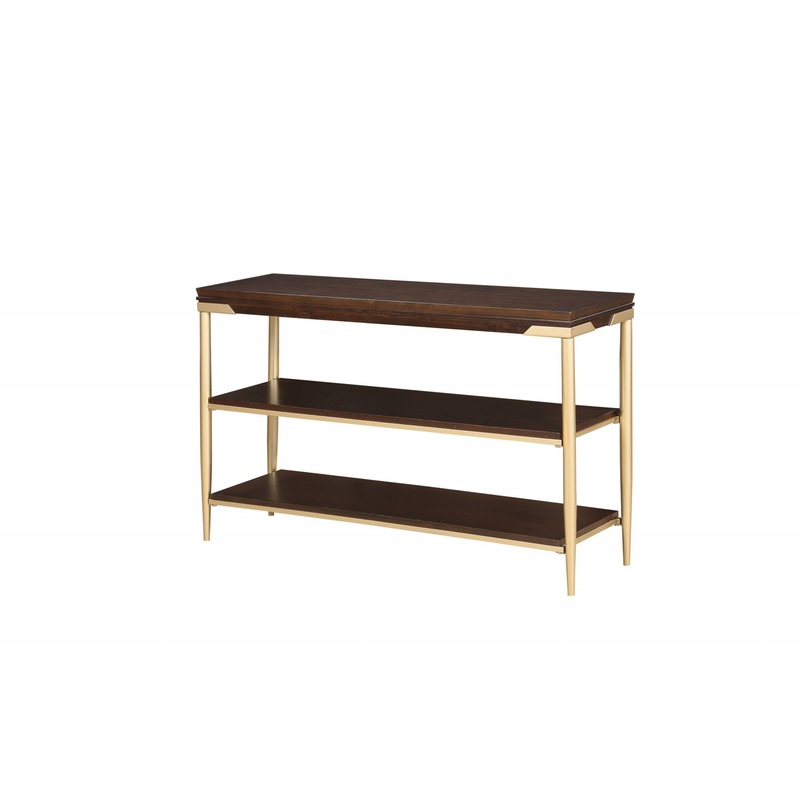 Cherry Metal Wood Sofa Table By Homeroots